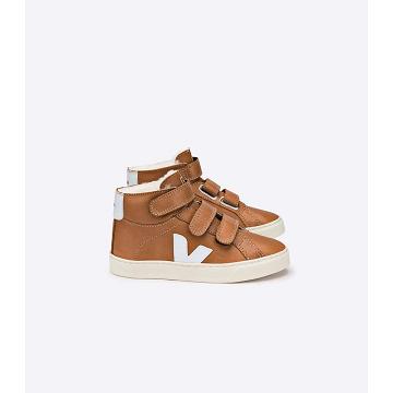 Altas Veja ESPLAR MID FURED LEATHER Niños Cafe | España 687WNB